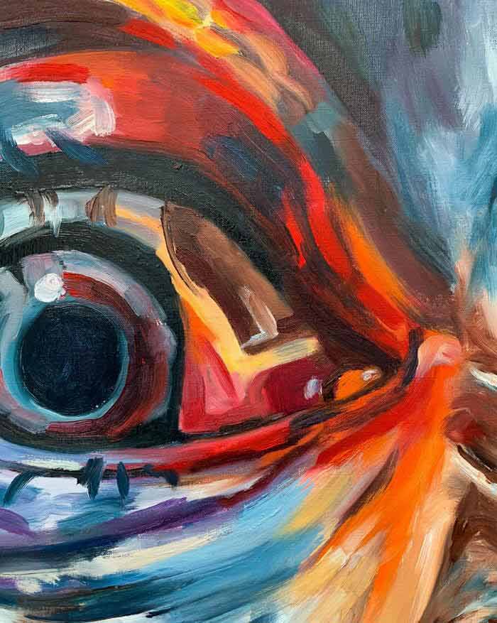 Close up the scream painting