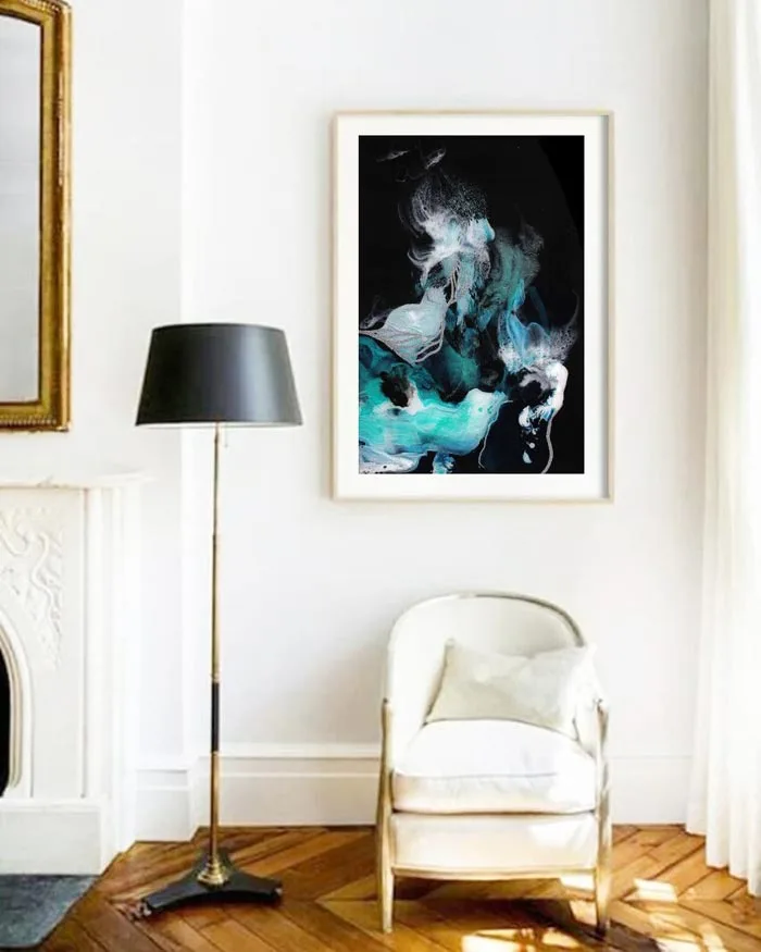 contemporary abstract fluid painting