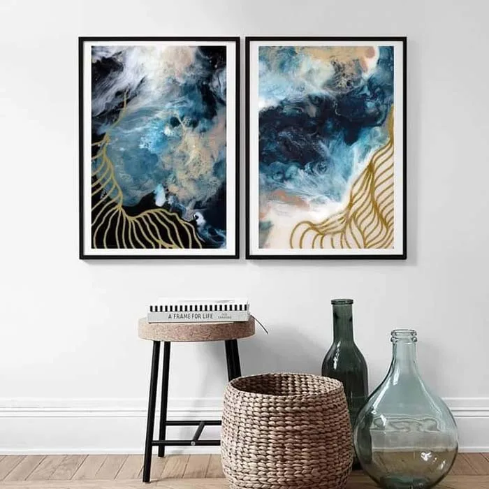 fluid abstract painting on canvas