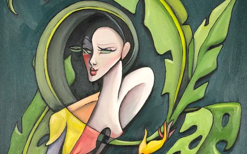 Painting of pregnant woman