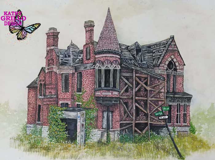 Old house painting by Kathy Grillo