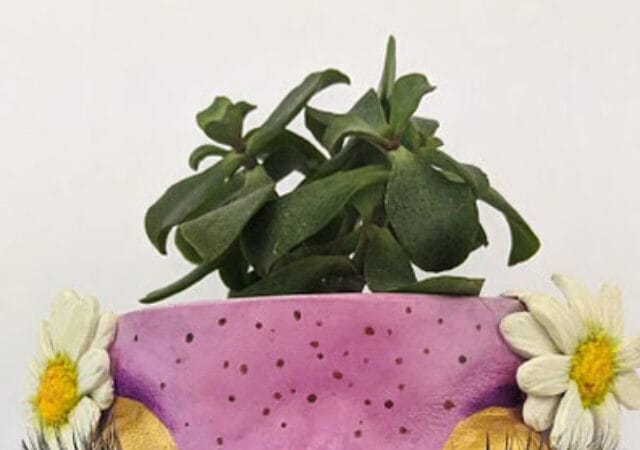 Polymer clay pot planter by Tender Flesh