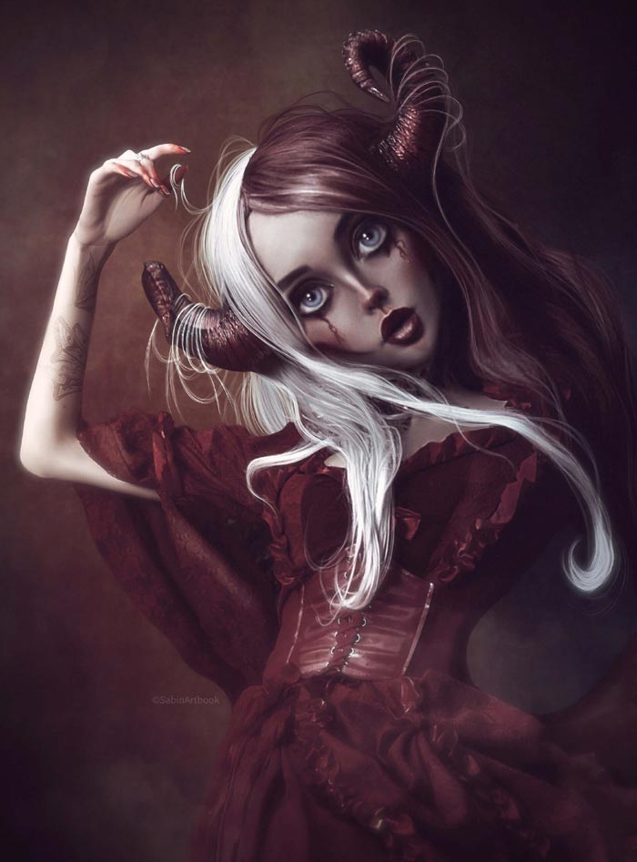 surrealist portrait devil