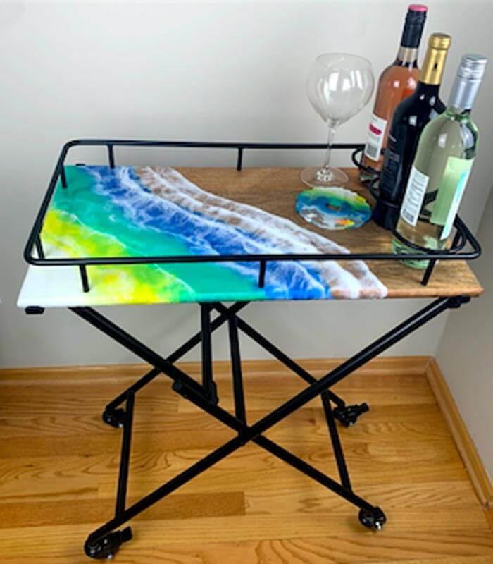 handmade resin art table