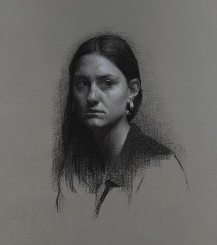 Drawing of Virginia Charcoal and White Chalk on Roma Paper by Eric J Drummond
