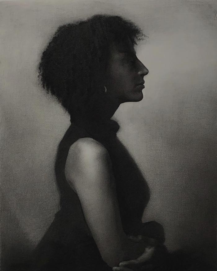 Lydia Charcoal and Graphite on Arches Paper by artist Eric J Drummond