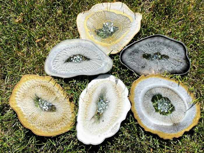 Reversible Agate Coasters resin art by KunstWork Creations