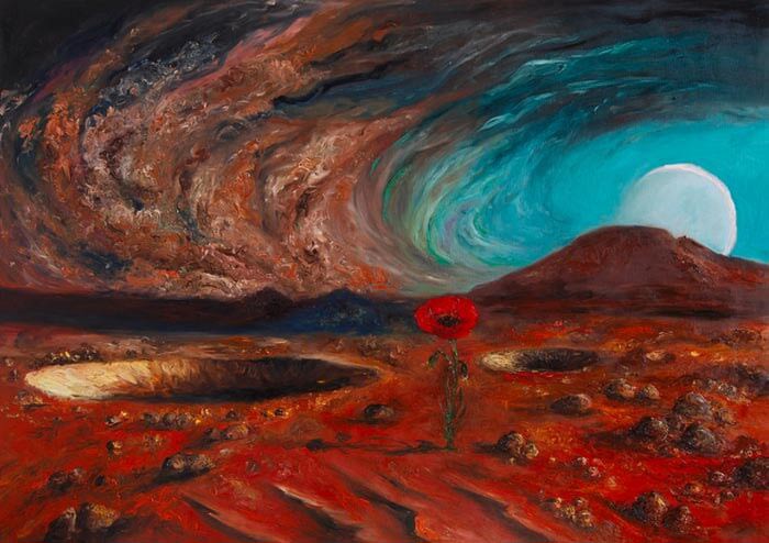 Laleh on Mars Finger and brush painting