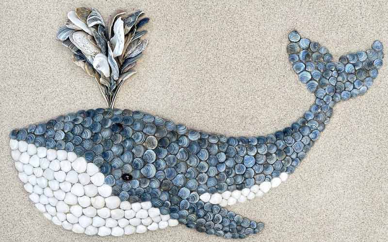 Beautiful Animal Art from seashells found at the beach on Trendy Art Ideas