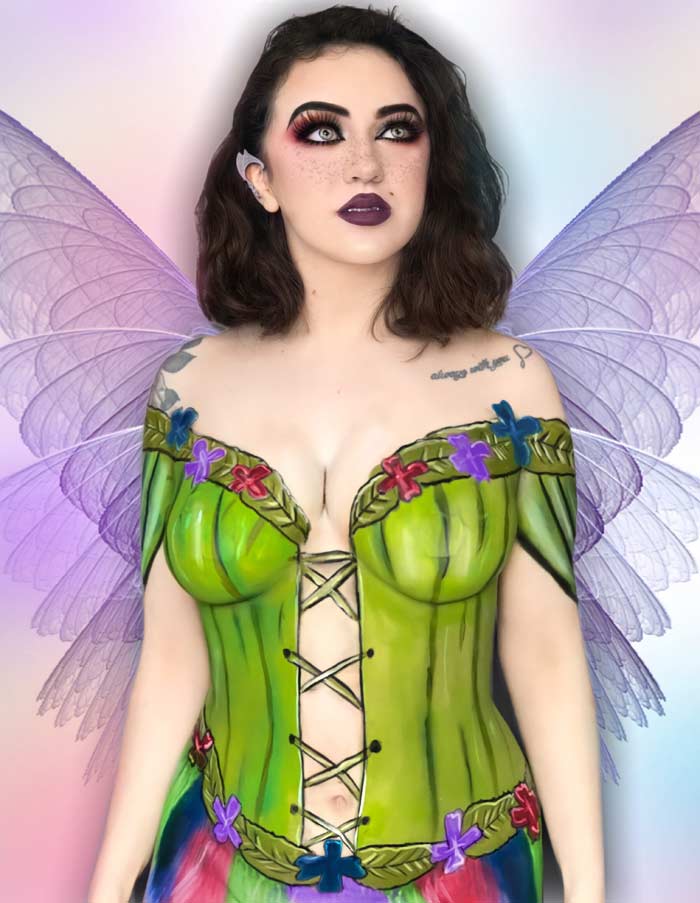 fantasy butterfly theme body painting Celine Cruz