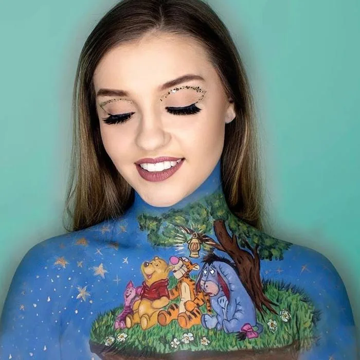 Disney body painting by Paige Marie