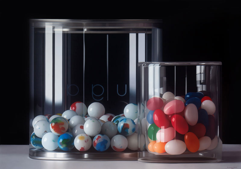 Jellybeans Glass Hyper realism Painting by Pedro Campos
