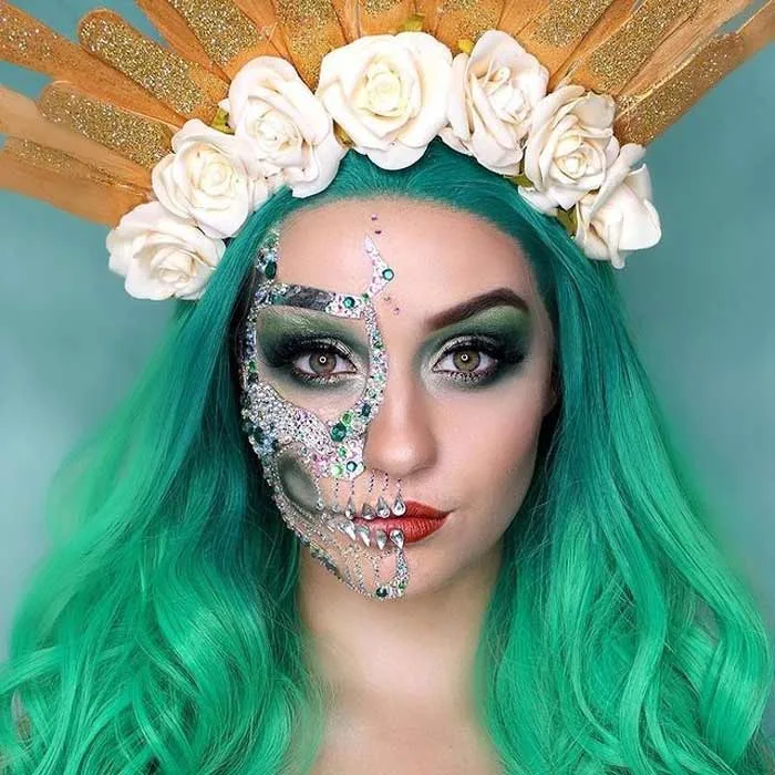 Sugar skull makeup looks by Paige Marie