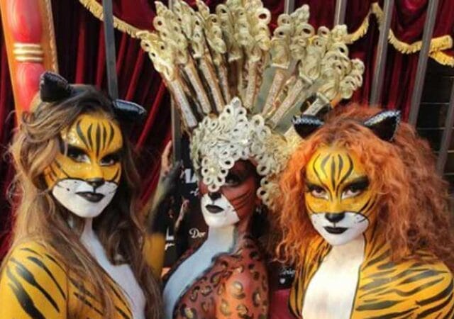 Models Irene Rosillo González, María Vicente, Camila Coman Jungle Body painting by Lucia Chamorro