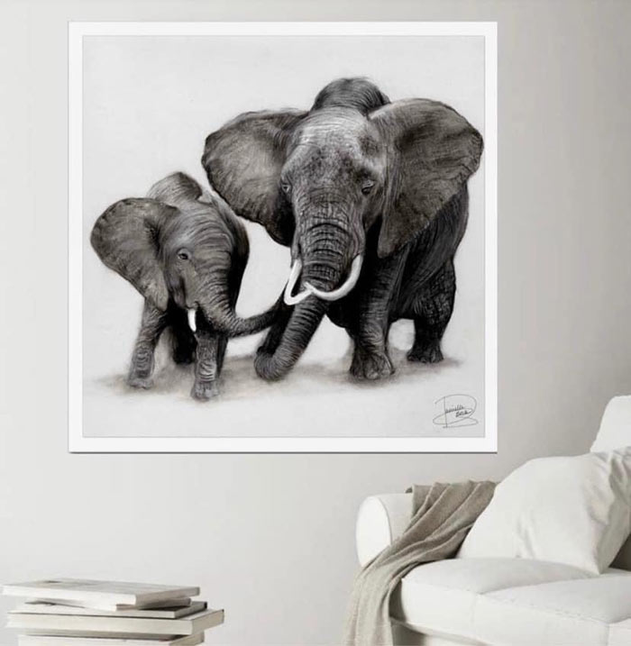 Elephants drawing by Danielle Beck