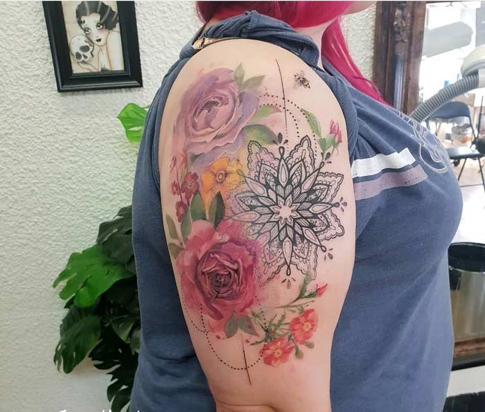 Flowers tattoo art design by Jess Hannigan