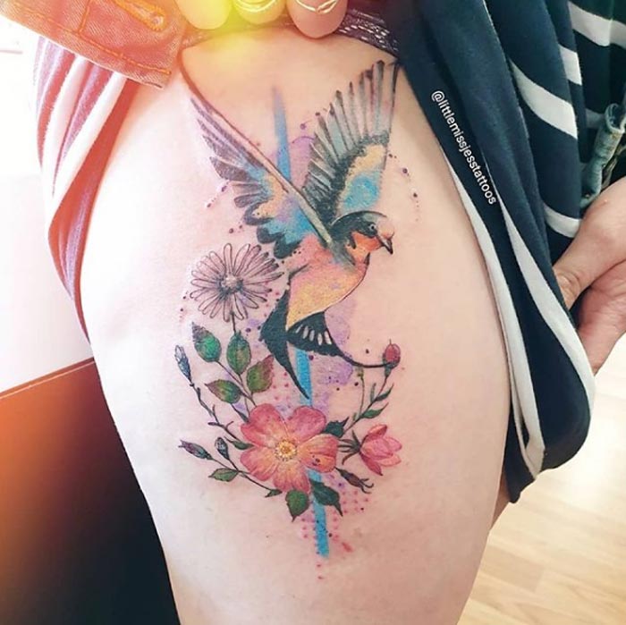 Stunning bird tattoo art by Jess Hannigan