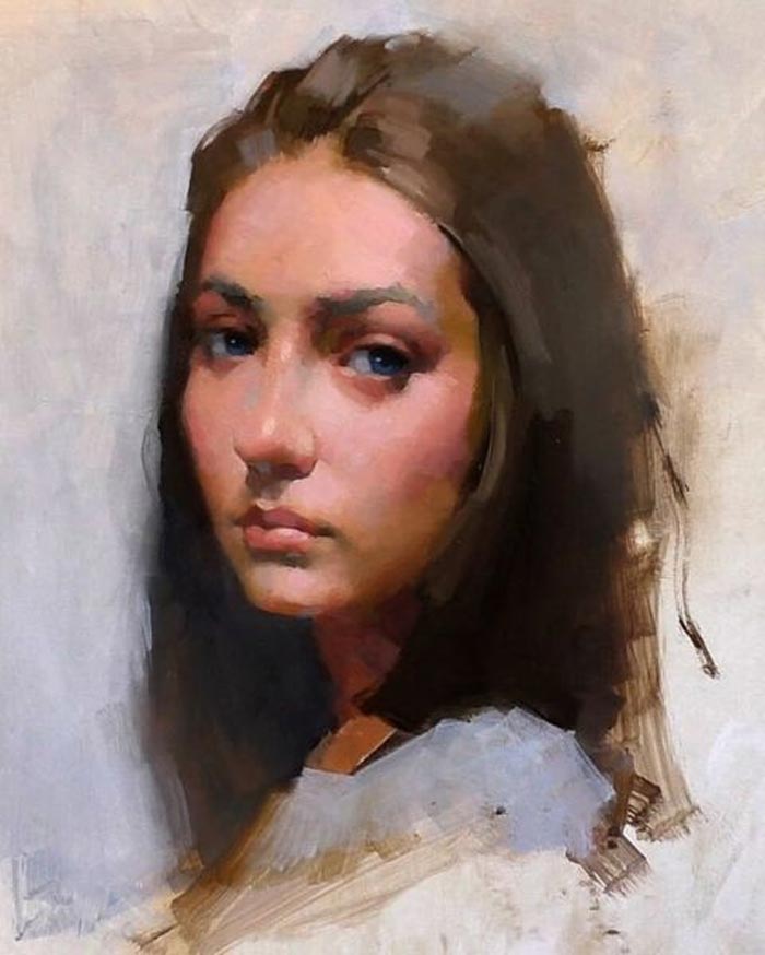 An oil portrait Artist Jeff Haines