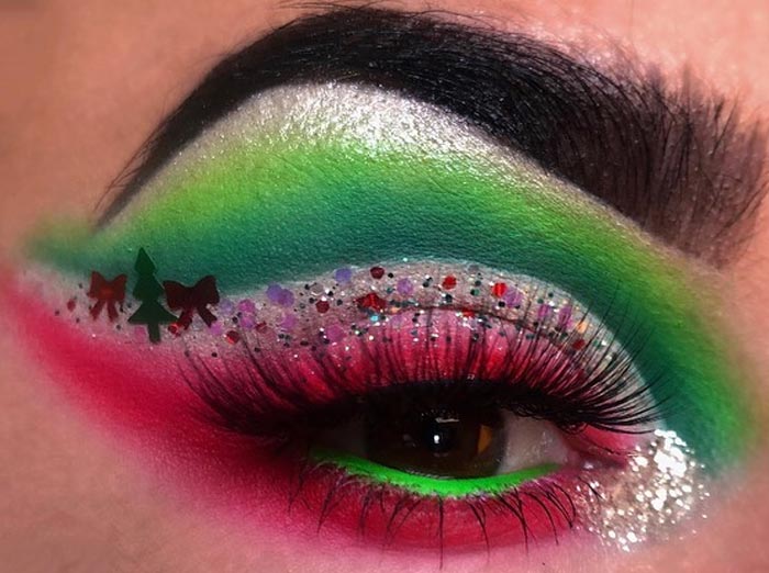 Creative glitter eye makeup by Kristen