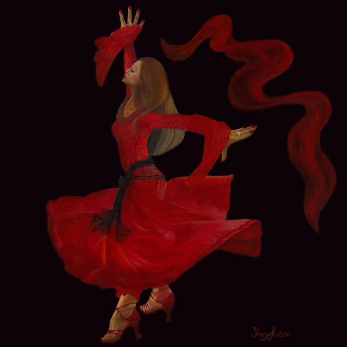 Dance in the Moment Oil Painting on canvas by Sherry Farsad