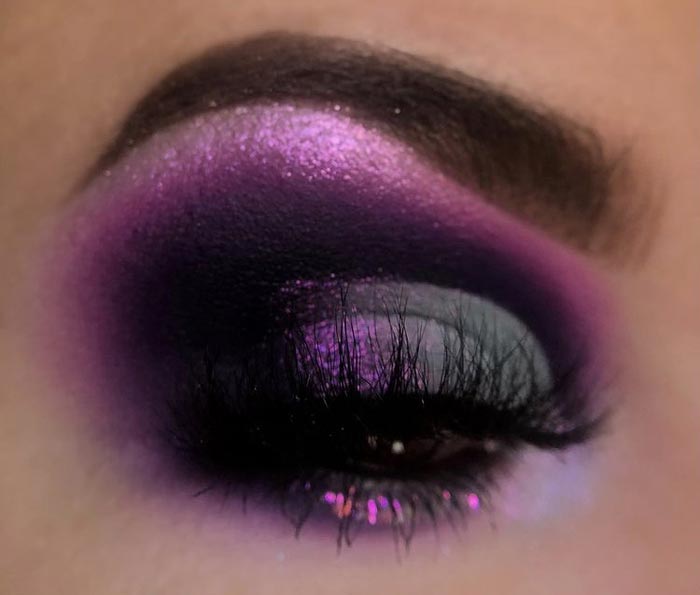 Lovely glitter eye makeup by Kristen