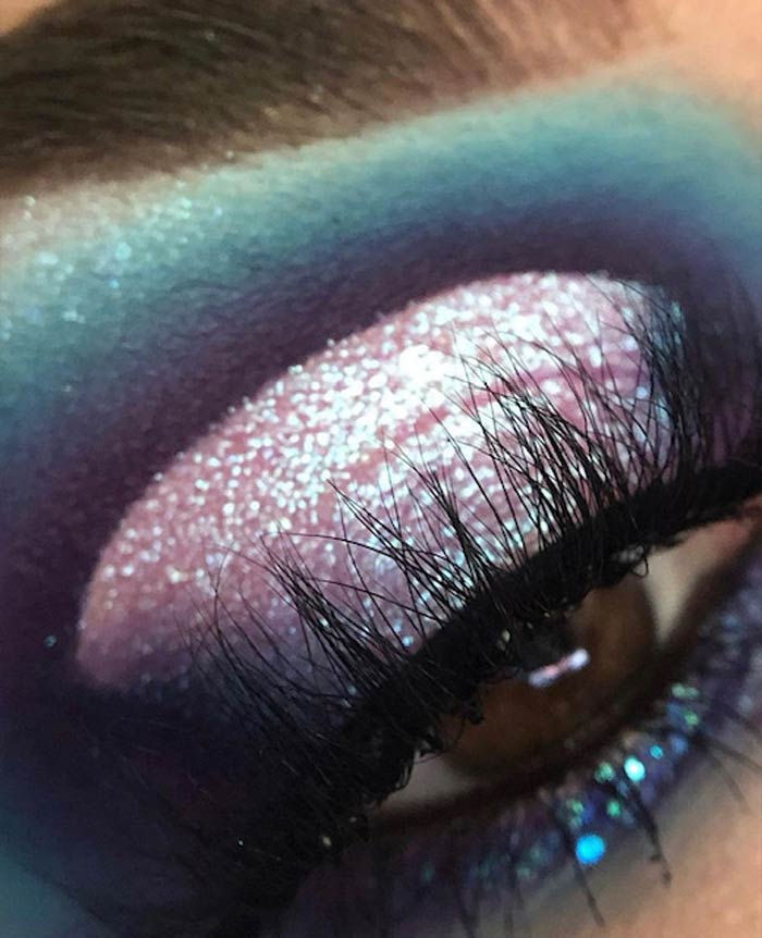 Nice glitter eye makeup by Kristen