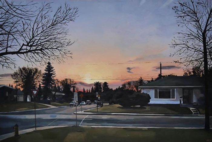 Landscape painting Sun rise From The Park Corner full by Ashley Thimot