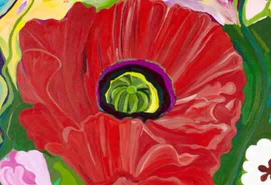 Artist Ozlem Sorlu Thompson Abstract Floral Painting