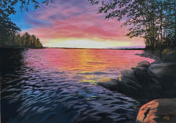 Evening in Karelia Oil painting by Marina Zotova