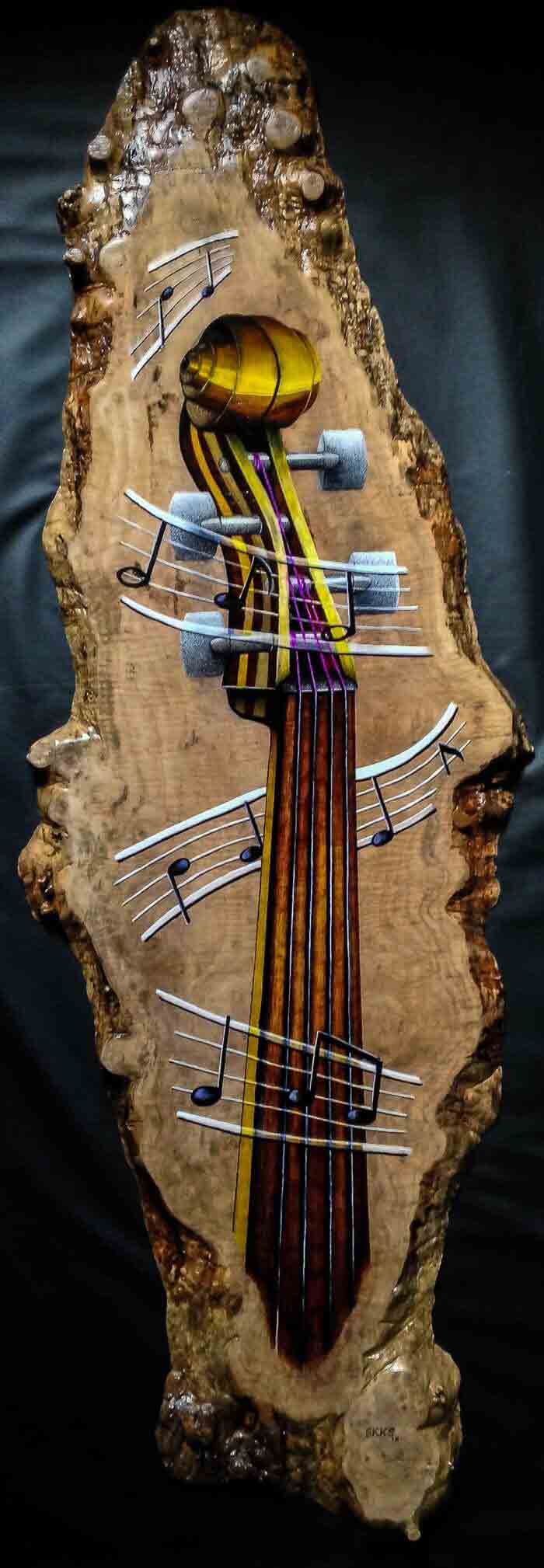 Music is All Around Us Art on Wood by Artist Sean Kalley