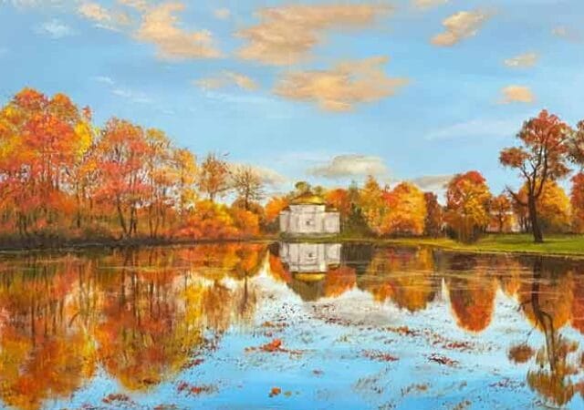 Autumn landscape Gold Autumn Painting by Marina Zotova