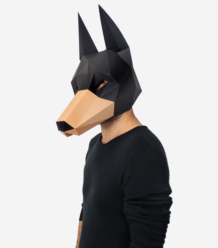 Doberman Mask with paper craft by Lapa Studios