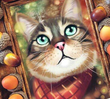 Self taught illustrator Cat portrait frame