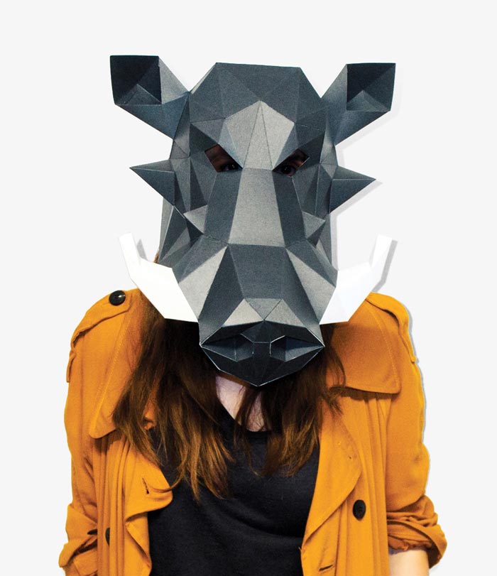Warthog mask with paper by Lapa Studios