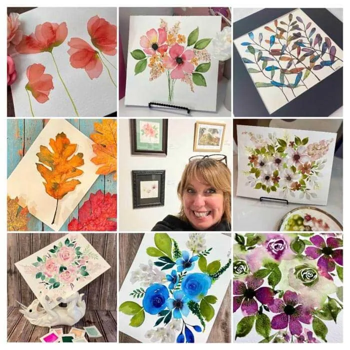 Floral Watercolor paintings by Shellie Sylla