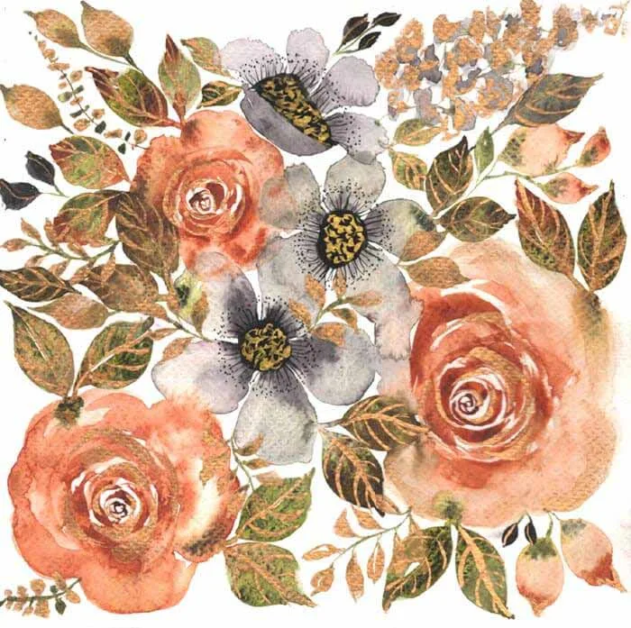 Floral watercolor painting by Shellie Sylla