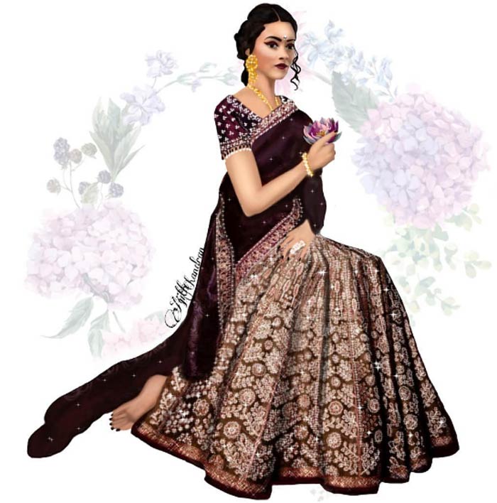 Illustrated the beautiful couture from BURSA_jjvalaya by Ajith Chandran