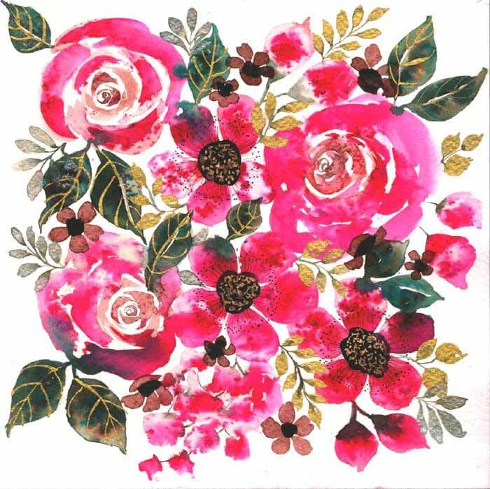 Watercolor flowers painting by Shellie Sylla