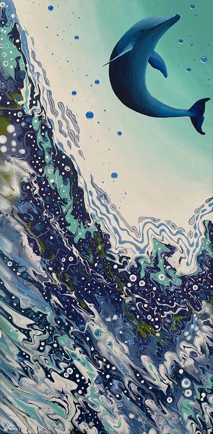 Monica Esgueva Just Breathe Oceanic Dolphin Painting