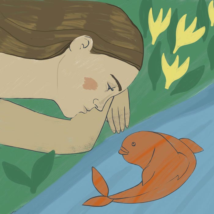 Fish - Lying on the river bank illustration by Lilianna Lasocka