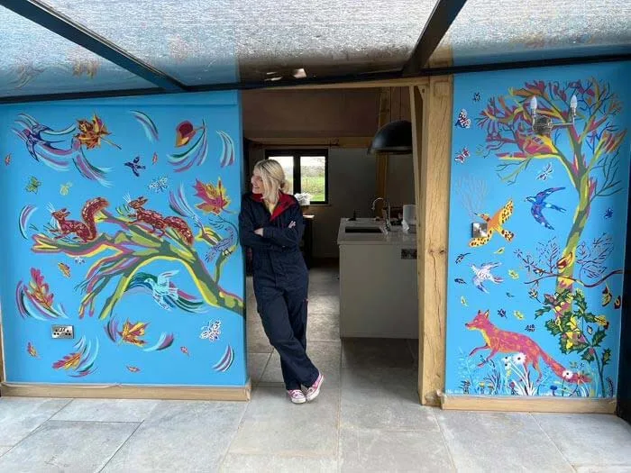 Nature mural painting by Artist Georgie Stewart, Mural wall art, Art mural, Mural art Nature mural painting by Georgie Stewart