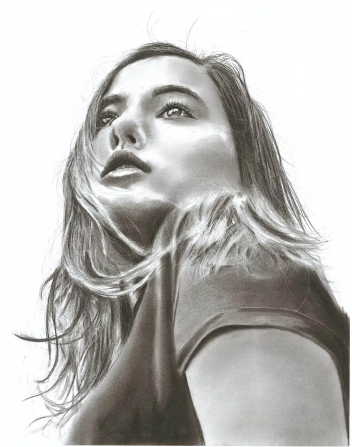 Resolute realistic girl portrait by Denny Stoekenbroek