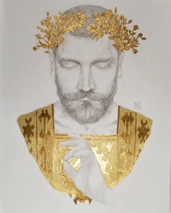 The Man Drawing Pencil by Artist Bahman