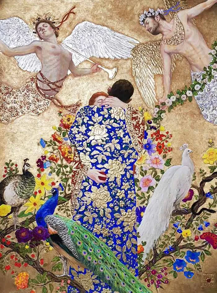 The lovers Painting textured painting by Artist Bahman