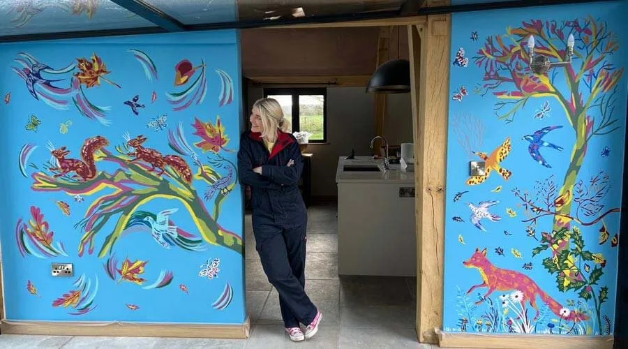 Wall woodland mural painting by Georgie Stewart