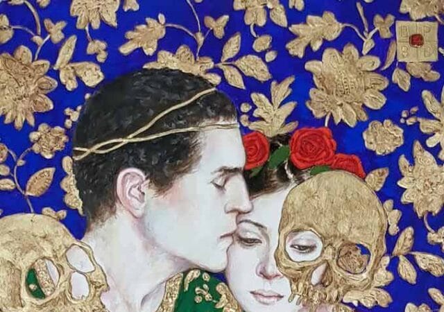 Memento mori Painting Acrylic on Cardboard by Artist Bahman