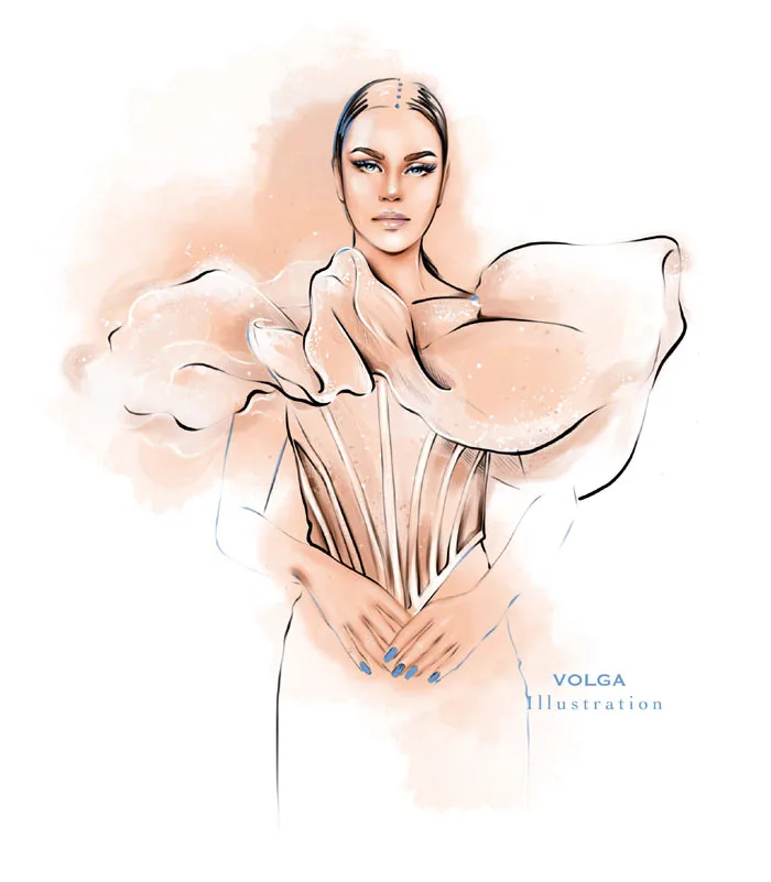 Airy dress illustration drawing