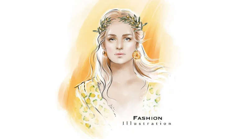 Beautiful girl fashion illustration by Olga Bobrovnik Kovalchik