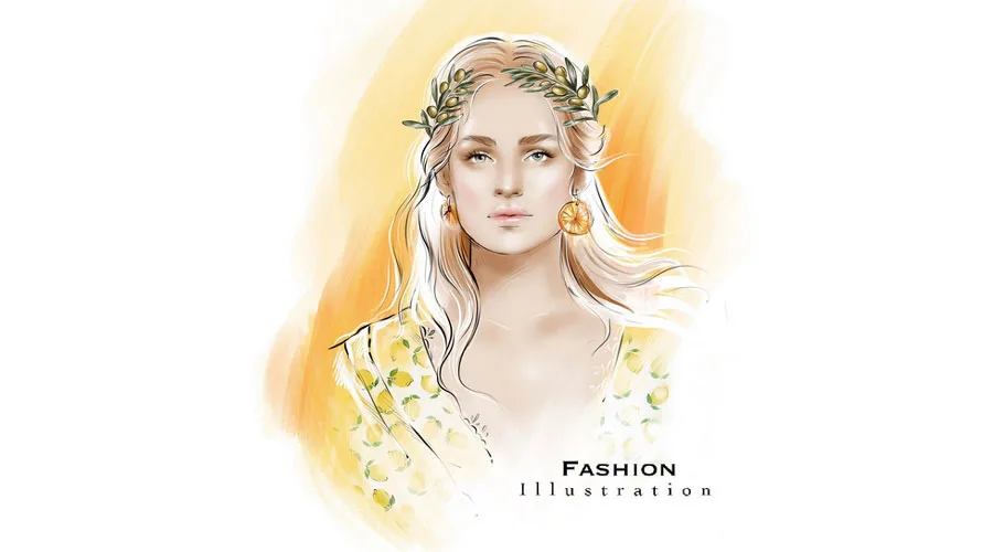 Beautiful girl fashion illustration by Olga Bobrovnik Kovalchik
