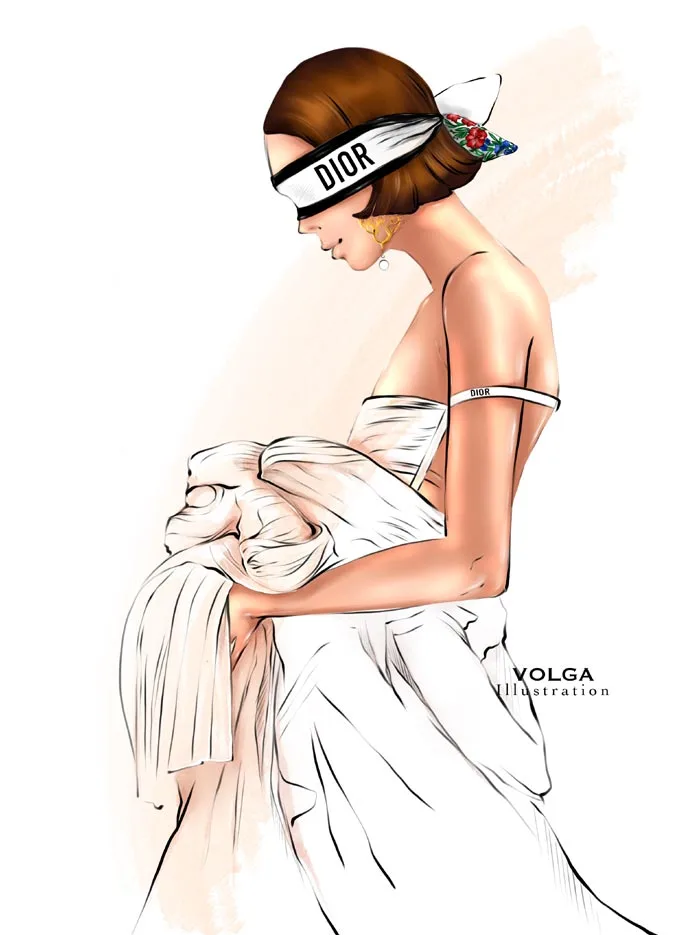 Dior fashion illustration drawing